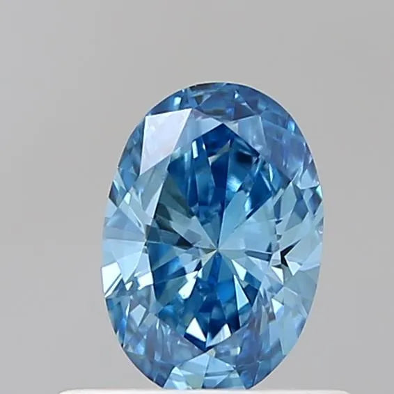 0.50ct Oval Lab Grown Diamond (Colour Fancy Vivid Blue, Clarity VVS2, IGI Certified)