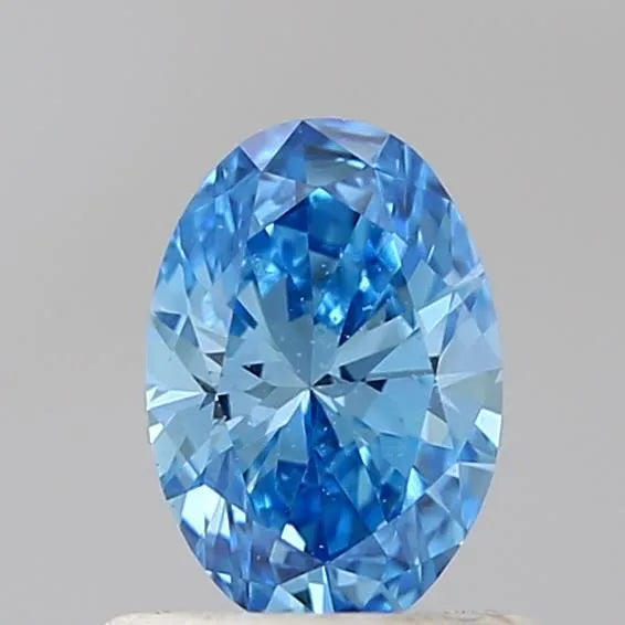 0.54ct Oval Lab Grown Diamond (Colour Fancy Vivid Blue, Clarity VVS2, IGI Certified)