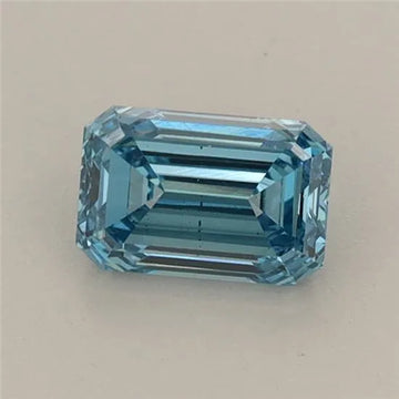 0.68ct Emerald Lab Grown Diamond (Colour Fancy Vivid Blue, Clarity VS2, IGI Certified)