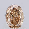 0.69ct Oval Lab Grown Diamond (Colour Fancy Light Brown, Clarity VVS2, IGI Certified)