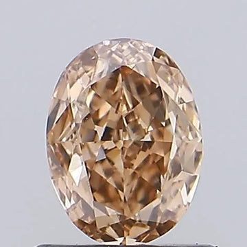 0.69ct Oval Lab Grown Diamond (Colour Fancy Light Brown, Clarity VVS2, IGI Certified)