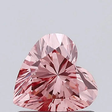 0.70ct Heart Lab Grown Diamond (Colour Fancy Vivid Pink, Clarity VS1, IGI Certified)