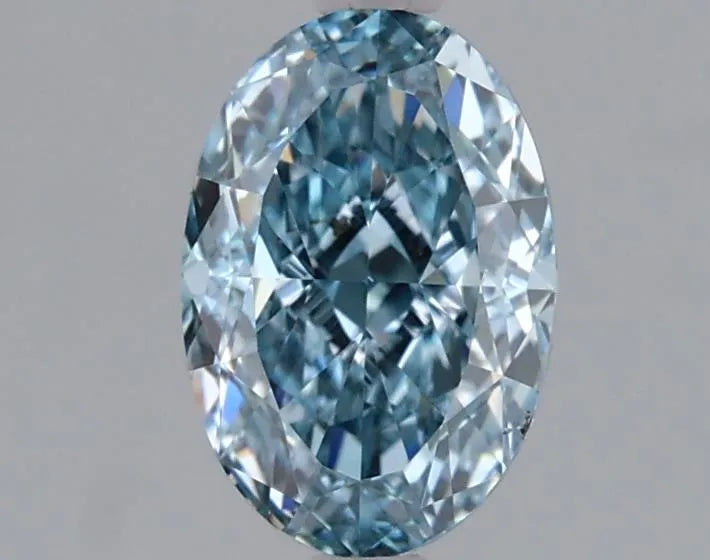 1.02ct Oval Lab Grown Diamond (Colour Fancy Vivid Blue, Clarity VS1, IGI Certified)