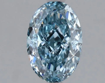 1.02ct Oval Lab Grown Diamond (Colour Fancy Vivid Blue, Clarity VS1, IGI Certified)