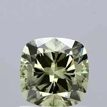 1.04ct Cushion brilliant Lab Grown Diamond (Colour Fancy Intense Green, Clarity VS2, IGI Certified)