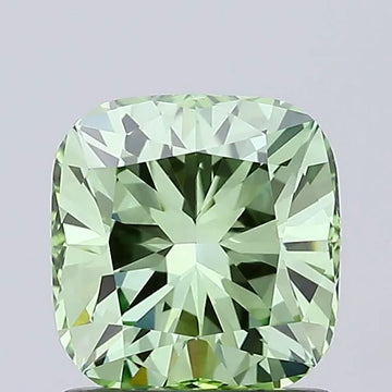 1.09ct Cushion modified Lab Grown Diamond (Colour Fancy Vivid Green, Clarity VVS2, IGI Certified)