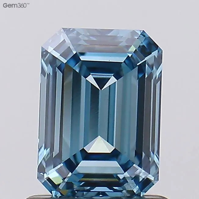 1.09ct Emerald Lab Grown Diamond (Colour Fancy Vivid Blue, Clarity VS2, IGI Certified)