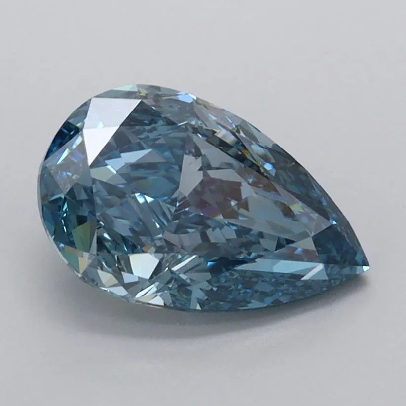1.50ct Pear Lab Grown Diamond (Colour Fancy Vivid Blue, Clarity VS1, IGI Certified)