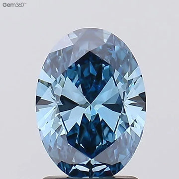 1.55ct Oval Lab Grown Diamond (Colour Fancy Vivid Blue, Clarity VS1, IGI Certified)