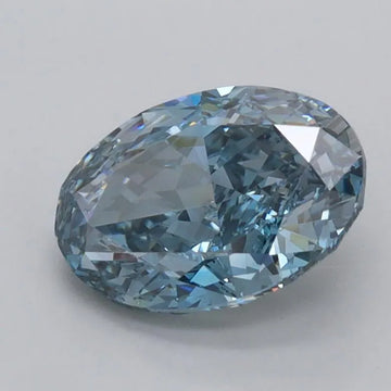 1.60ct Oval Lab Grown Diamond (Colour Fancy Vivid Blue, Clarity VS2, IGI Certified)