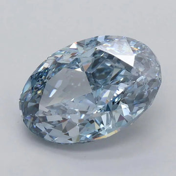 2.41ct Oval Lab Grown Diamond (Colour Fancy Vivid Blue, Clarity VS1, IGI Certified)