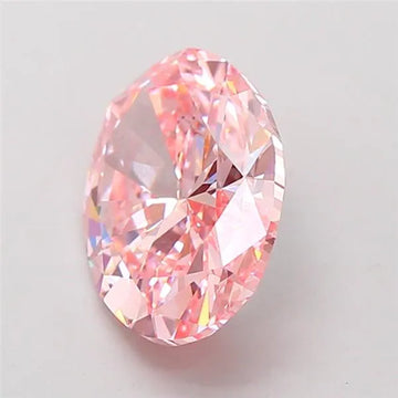 3.00ct Oval Lab Grown Diamond (Colour Fancy Vivid Pink, Clarity VVS2, IGI Certified)