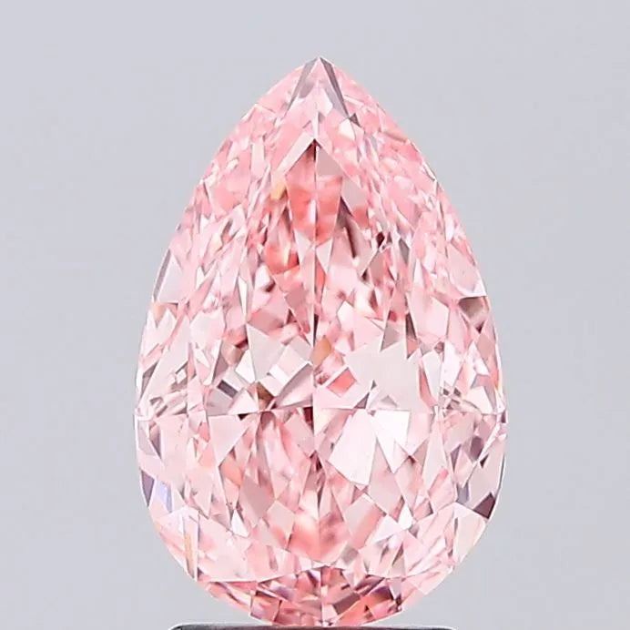 3.10ct Pear Lab Grown Diamond (Colour Fancy Vivid Pink, Clarity VVS2, IGI Certified)