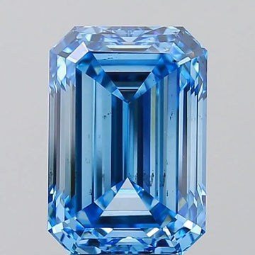 3.58ct Emerald Lab Grown Diamond (Colour Fancy Vivid Blue, Clarity VS2, IGI Certified)