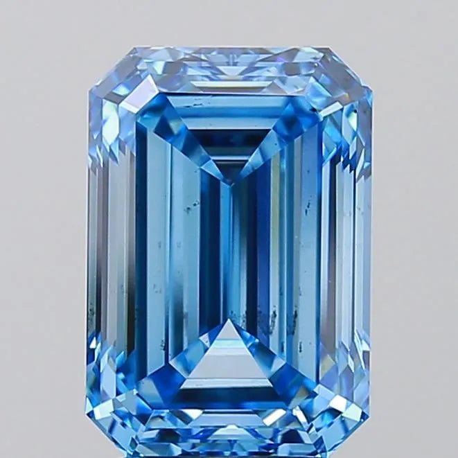 3.58ct Emerald Lab Grown Diamond (Colour Fancy Vivid Blue, Clarity VS2, IGI Certified)