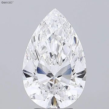4.32ct Pear Lab Grown Diamond (Colour E, Clarity VVS2, GIA Certified)