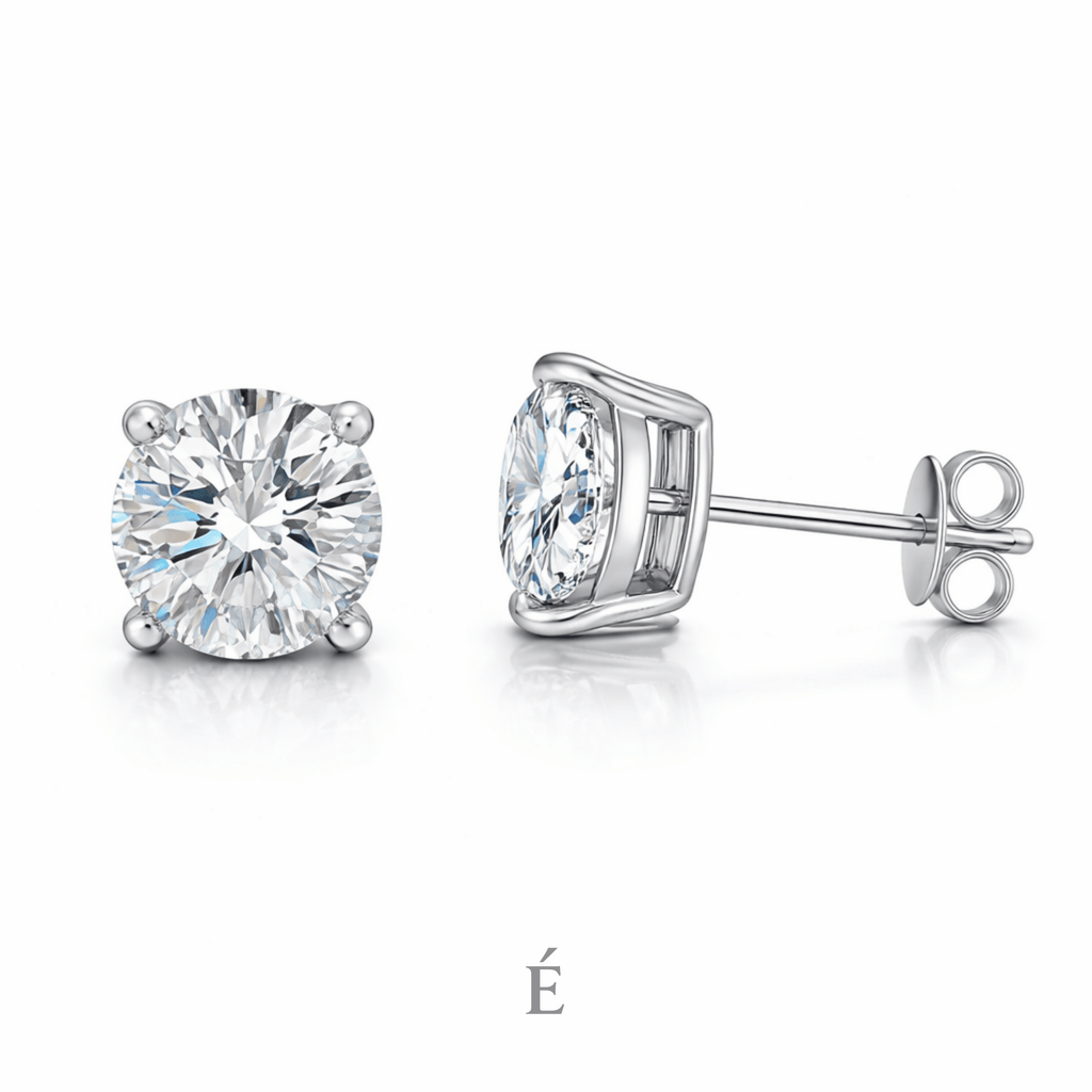 14K Gold, IGI Certified Diamond Stud Earrings