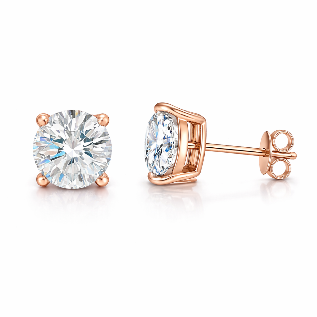 14K Gold, IGI Certified Diamond Stud Earrings