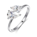 Double Pear Moissanite Toi et Moi Ring – Inès in 18K White Gold Vermeil
