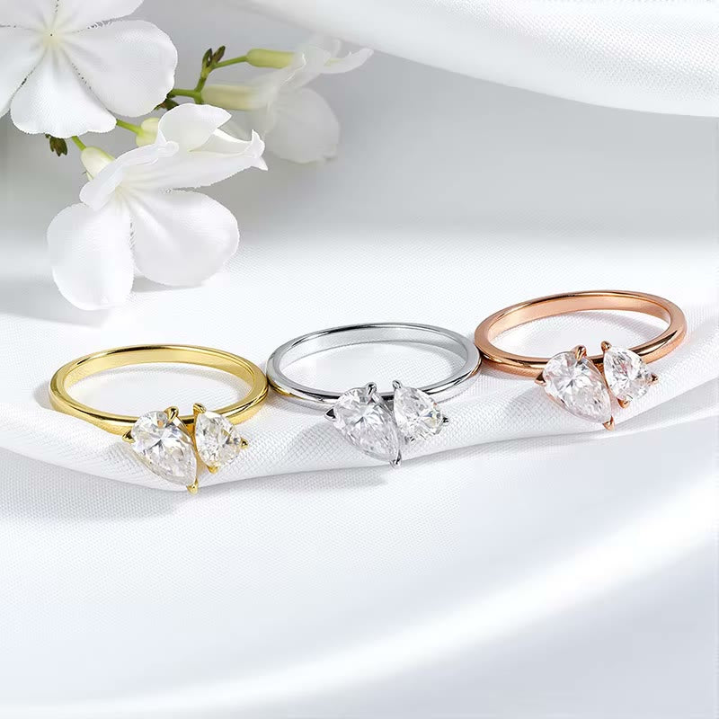 Double Pear Moissanite Toi et Moi Ring – Inès, styled