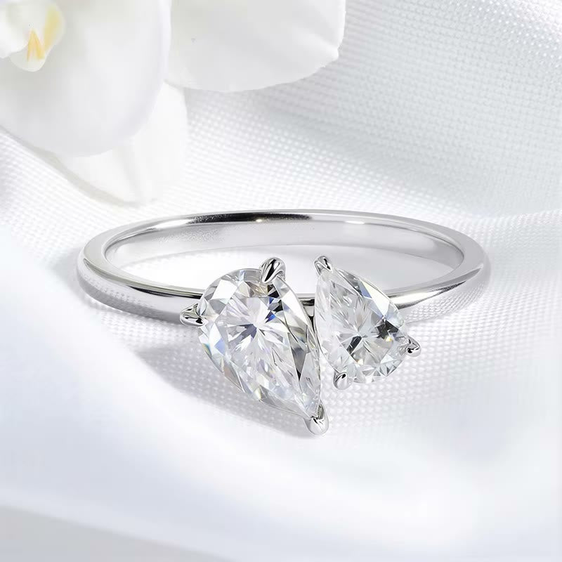 Double Pear Moissanite Toi et Moi Ring – Inès, styled