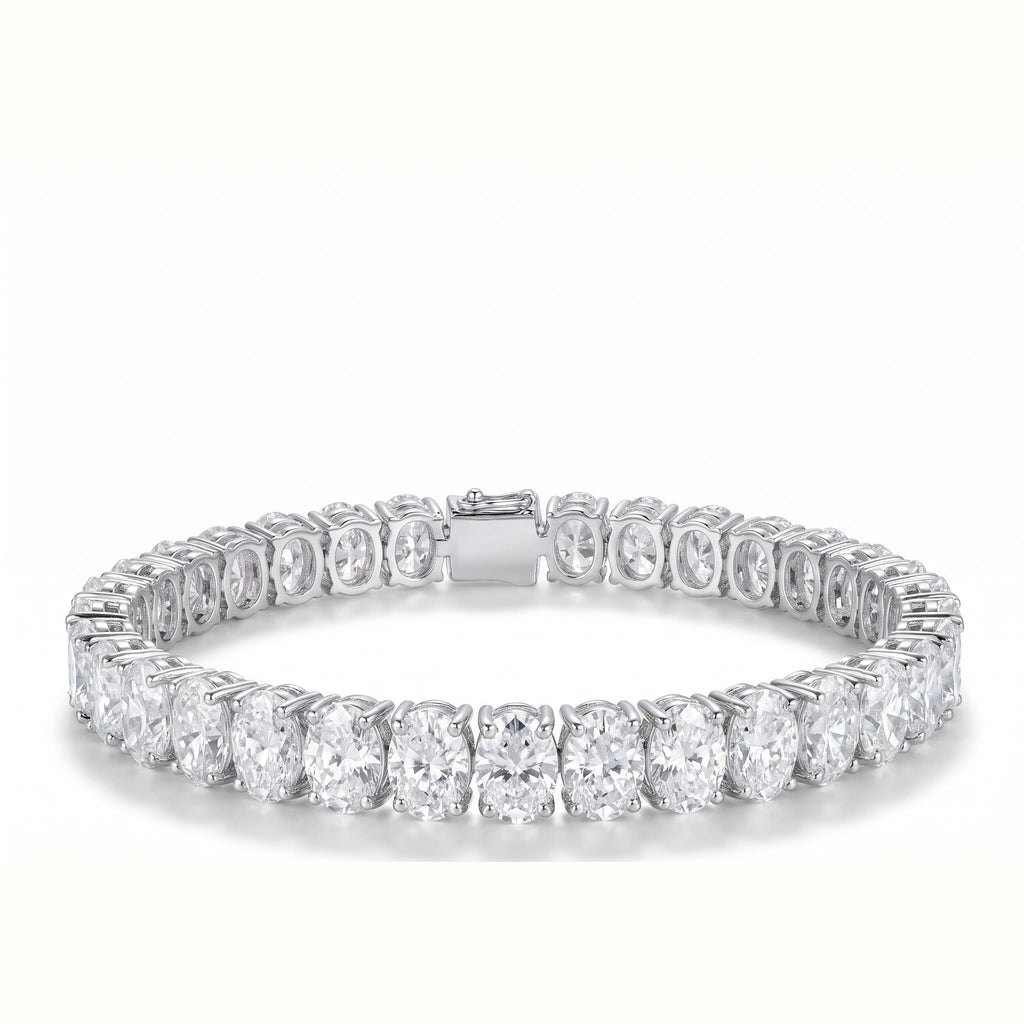 Oval Moissanite Tennis Bracelet – Aurore, styled