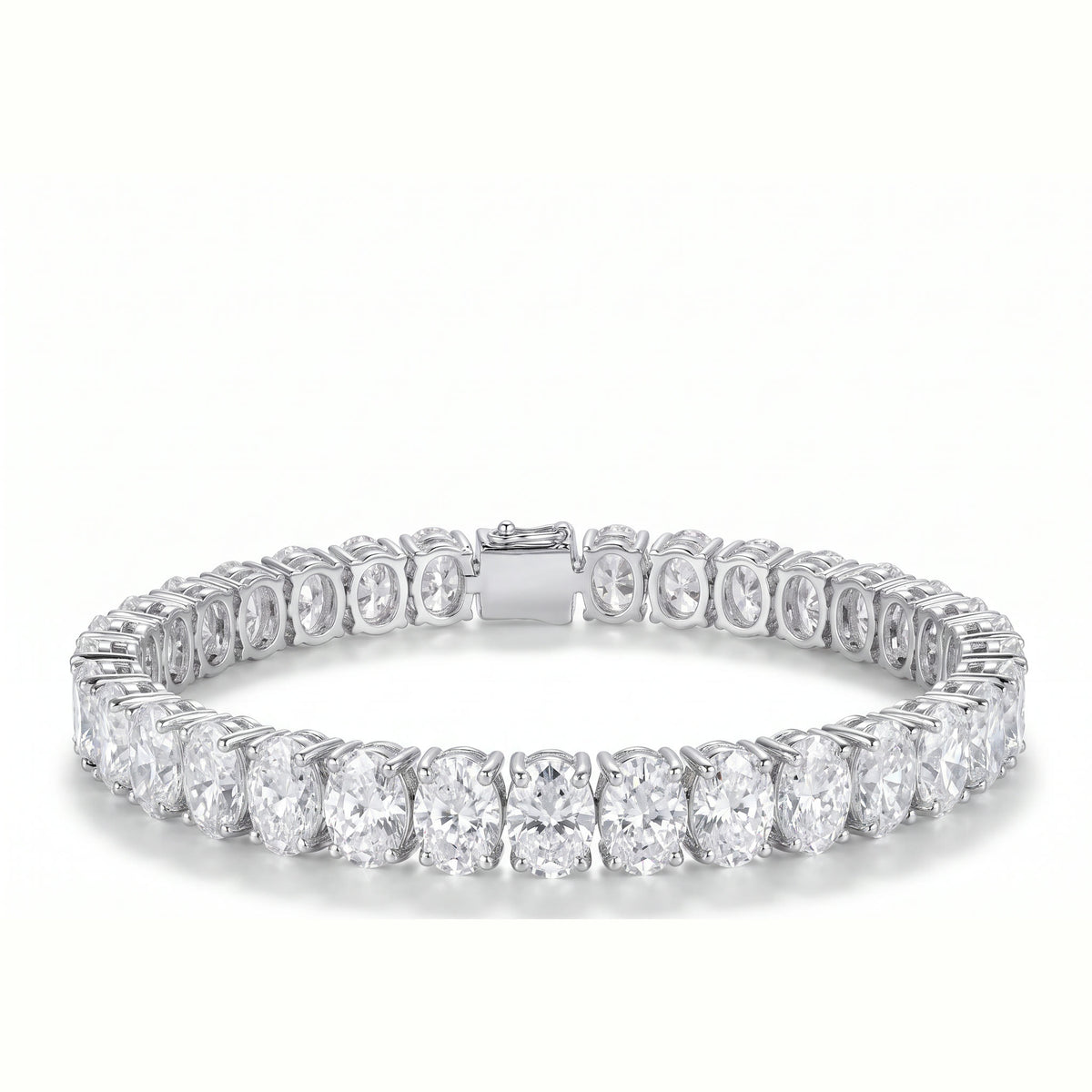 Oval Moissanite Tennis Bracelet – Aurore, styled