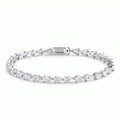 Pear Moissanite Tennis Bracelet – Blanche in 18K White Gold Vermeil