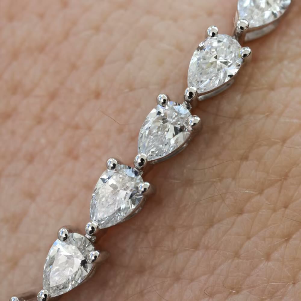 Pear Moissanite Tennis Bracelet – Blanche, styled