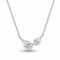 Pear Moissanite Toi et Moi Pendant Necklace – Céleste in 18K White Gold Vermeil