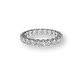 Round full eternity band, moissanite stones in 18K White Gold Vermeil