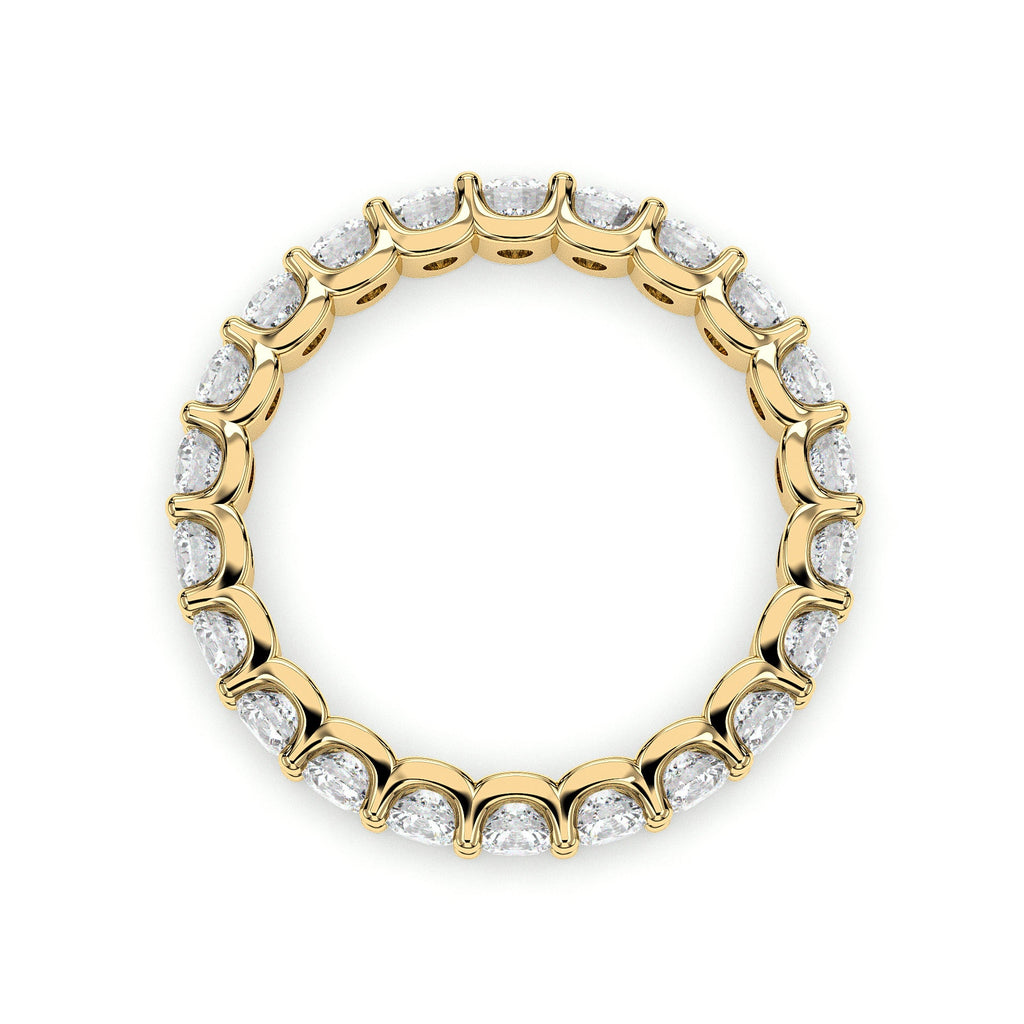 Round full eternity band, moissanite stones in 18K Yellow Gold Vermeil
