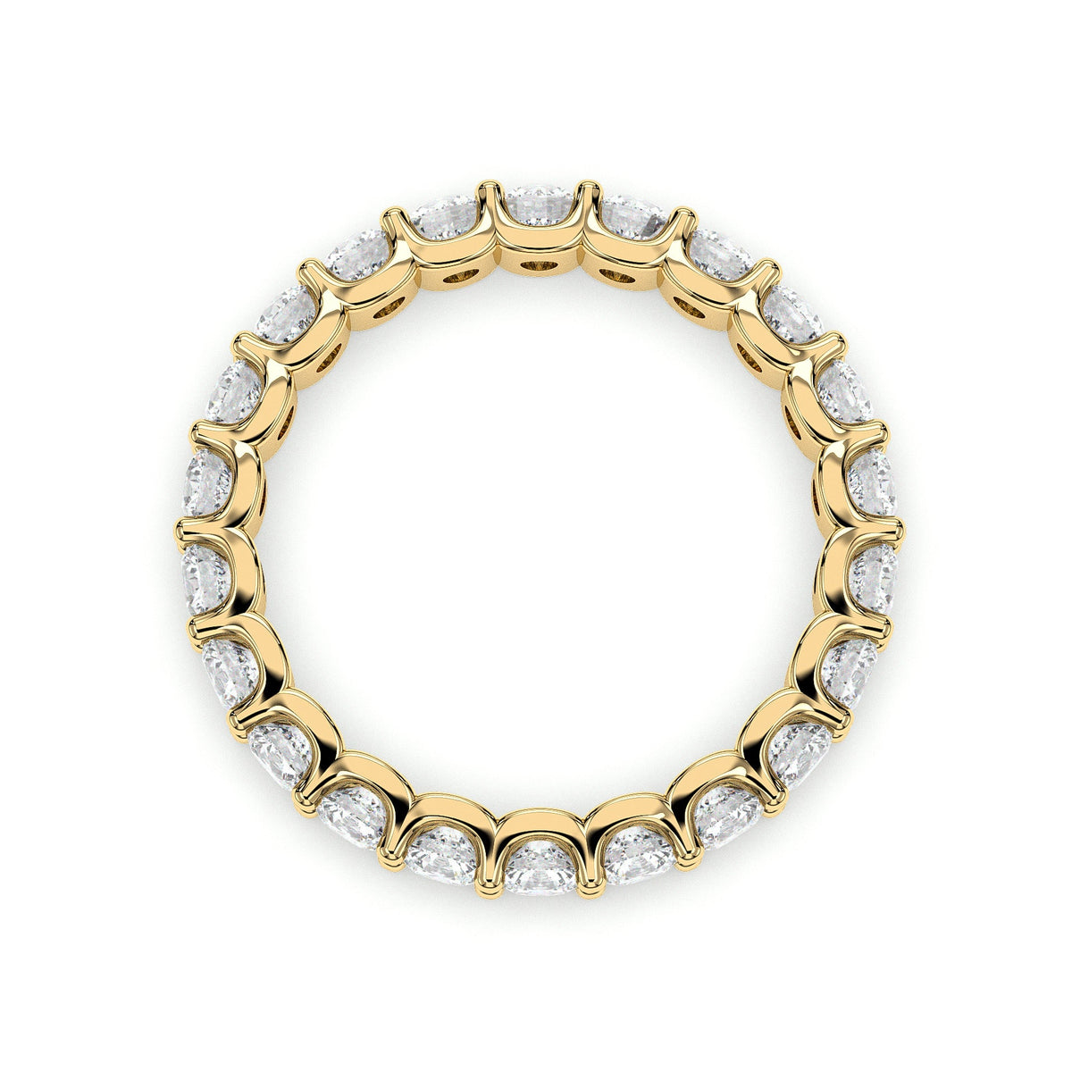 Round full eternity band, moissanite stones in 18K Yellow Gold Vermeil