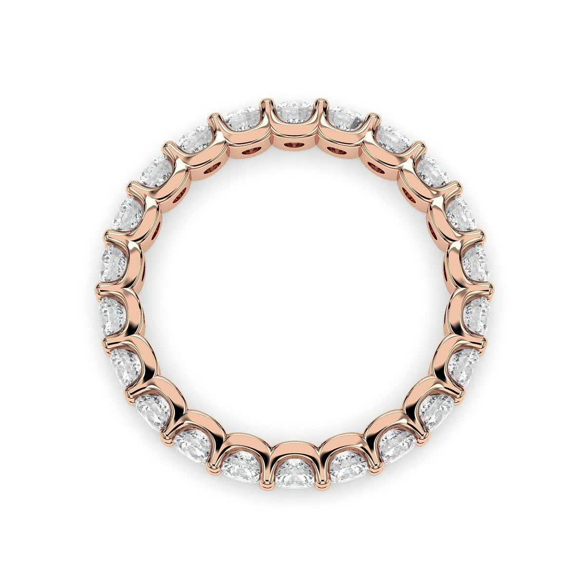 Round full eternity band, moissanite stones in 18K Rose Gold Vermeil
