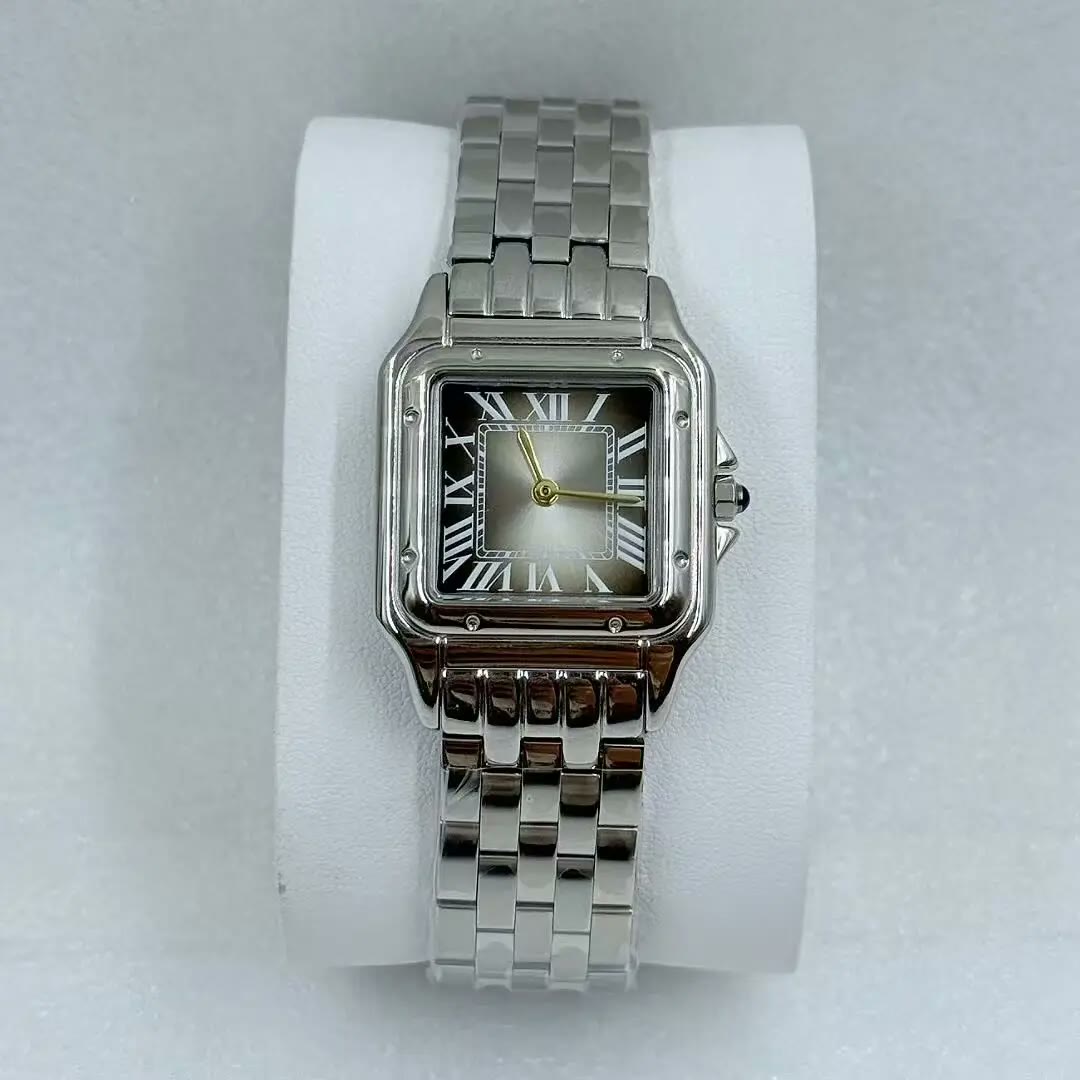 Square Stainless Steel Link Watch – Joséphine, Steel · Grey Dial